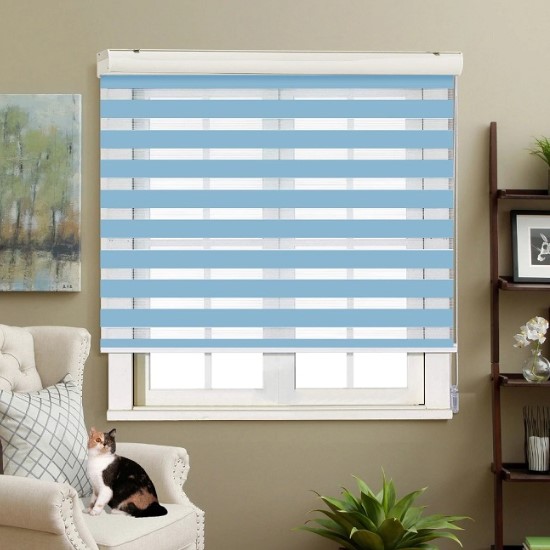 rèm cầu vồng màu xanh